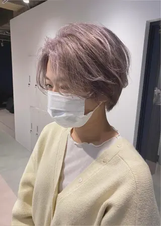 ショート カラー ハイトーン/メンズ/ ボブ RINのヘアスタイル