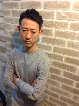 ショート パーマ メンズ パパで店長な戸田 健治【ショートヘア】のヘアスタイル