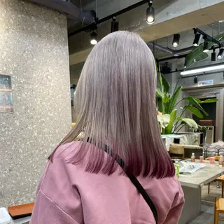 セミロング カラー ハイトーンカラー 優海のヘアスタイル