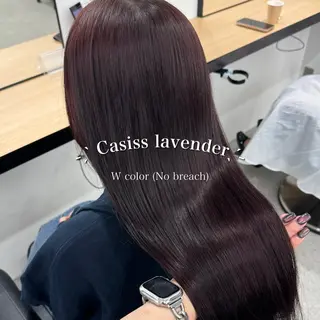 ロング カラー 暗髪🩶ラベンダー/ ブルー/ユウナ🤍のヘアスタイル