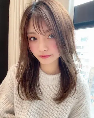 ロング 川井麻由🎀アイドル 量産🎀ピンクカラーのヘアスタイル