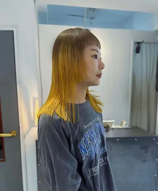 セミロング カラー 繭所属・こはる／ハードパーマ /癖毛風パーマ🧃のヘアスタイル