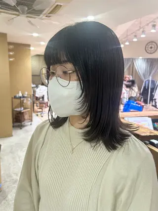 ミディアム ボブレイヤー/ ブリーチ/miyuuのヘアスタイル