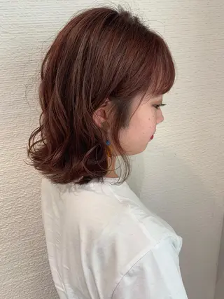 ミディアム カラー 韓国ヘア/耳ツボジュ エリー♡ayumuのヘアスタイル