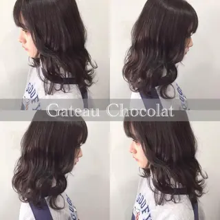 セミロング カラー 白髪ぼかし￤中央林間 ￤柳川拓哉のヘアスタイル