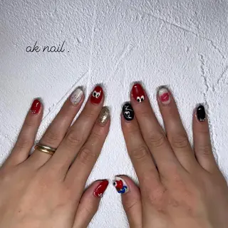 セミロング ネイル ak nail .のネイルデザイン