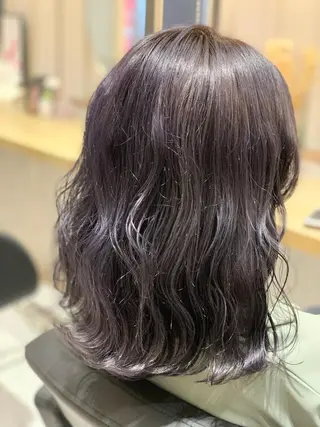 ミディアム カラー ヘアアレンジ 髪質改善×ハイトーン 中田啄也のヘアスタイル