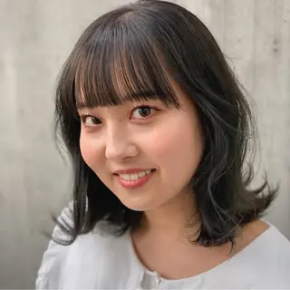 ミディアム カラー ハットリ /北習志野のヘアスタイル