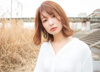 ミディアム カラー パーマ gite カワムラナオキのヘアスタイル