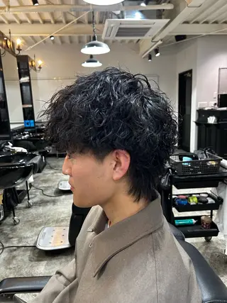 ミディアム パーマ メンズ メンズカット/ メンズパーマ/佐藤のヘアスタイル