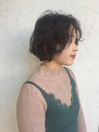 ショート カラー ボブ/レイヤー/艶 🦕risa 森下のヘアスタイル