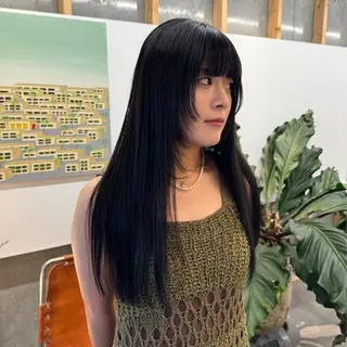 ロング casane所属・暖色・前髪カット 🎗️佐藤ゆみこのヘアスタイル