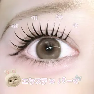 マツエク・マツパ FaB 千葉店所属・🩶束感エクステ& 上下パーマRAN🪽のマツエク・マツパデザイン