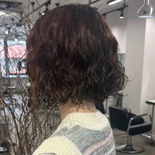 ショート パーマ 髪質改善ストレート /暖色カラー🎀🪞のヘアスタイル