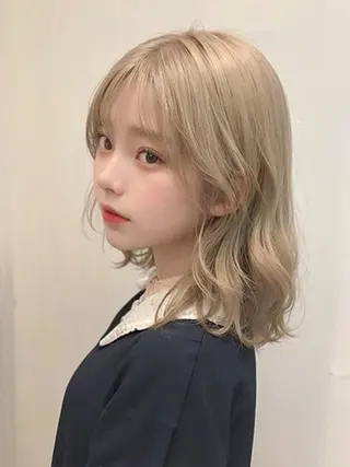 ミディアム 🎀ブリーチなし 透明感🎀yuhiのヘアスタイル