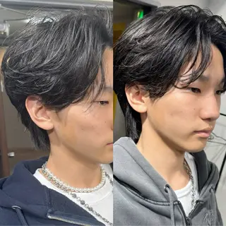 メンズ 表参道フェザーパーマ ニュアンスパーマのヘアスタイル