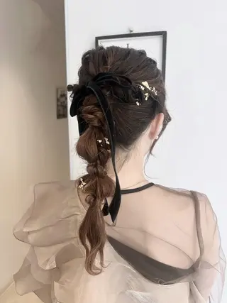 ロング ヘアアレンジ ☁️もえみ︎︎☁️ カラーモデル募集中のヘアスタイル