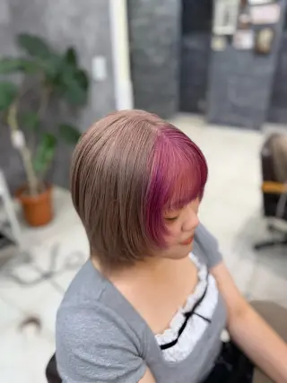 ショート カラー 🪼かえで🪼臼井 カラー/縮毛矯正のヘアスタイル