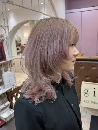 ミディアム ウルフ/レイヤー /パーマ ナユタのヘアスタイル