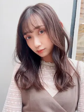 セミロング 髪質改善カラー☆ ヘアアレンジmiyuのヘアスタイル