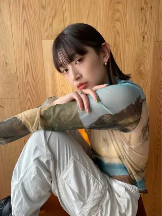 ミディアム カラー 透明感カラーと映画 美容師/yujiのヘアスタイル