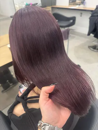 ロング カラー 暗髪🩶ラベンダー/ ブルー/ユウナ🤍のヘアスタイル