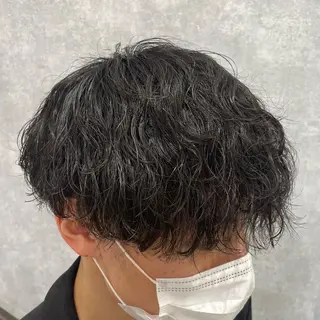 パーマ メンズ メンズ専門/パーマ 束間ショートのヘアスタイル