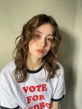 パーマ souvenir所属・アカリ /カットモデル募集のヘアスタイル