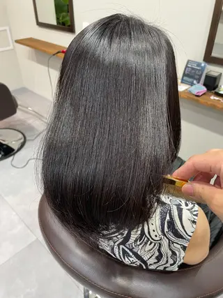 ミディアム 縮毛矯正、髪質改善／ 松田 龍之介のヘアスタイル