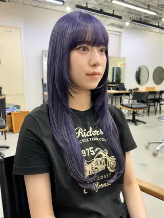 ロング カラー ヘアアレンジ 坂齋大地／レイヤー/ ミルクティーのヘアスタイル