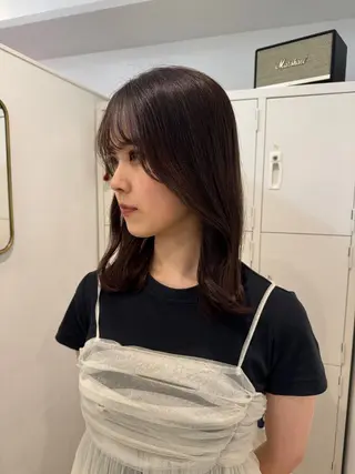 ミディアム カラー kakeru パーマ特化美容師のヘアスタイル