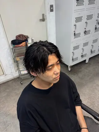 ミディアム パーマ メンズ 原宿スパイラルパーマ 波巻きパーマ/隼士のヘアスタイル