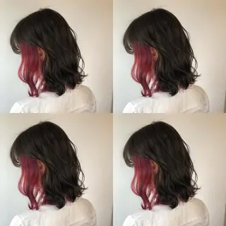 セミロング カラー しゅうさん🍝 麻田秀太郎のヘアスタイル