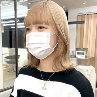 ミディアム カラー ♥️ブリーチ/ボブ/ レイヤー♥️maiのヘアスタイル