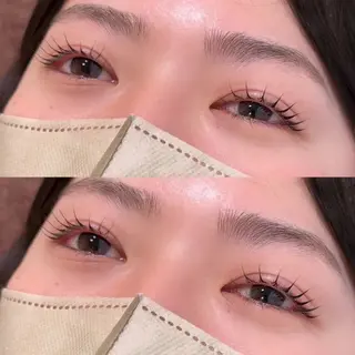 マツエク・マツパ 透明感カラー/顔周り カット/レイヤーにかのヘアスタイル