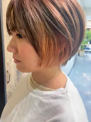 ショート カラー 田中 あやなのヘアスタイル