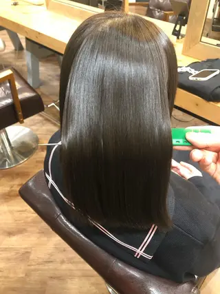 ミディアム パーマ little広島所属・【縮毛矯正】 予約リクエストのみ可のヘアスタイル