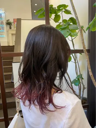 セミロング カラー 梨子🐣艶カラー🌈 ダメージレス💖のヘアスタイル