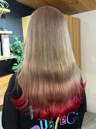 ロング カラー ヘアアレンジ 韓国/ハイトーン/ ボブ🎀MIKU🎀のヘアスタイル