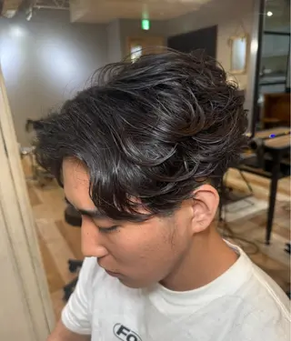 ショート パーマ メンズ メンズカット/パーマ 艶カラーTAIGA︎のヘアスタイル