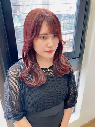 セミロング カラー GO TODAY シェアサロン 町田店所属・韓国ヘア🇰🇷 スズキのヘアスタイル