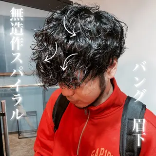 ミディアム パーマ メンズ メンズパーマ/ メッシュ😎タクミのヘアスタイル