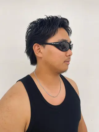 メンズ スパイキーパーマ 柏NO1 藤本葉のヘアスタイル