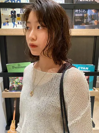 ミディアム パーマ Pros所属・nana/レイヤー /酸性ストレートのヘアスタイル