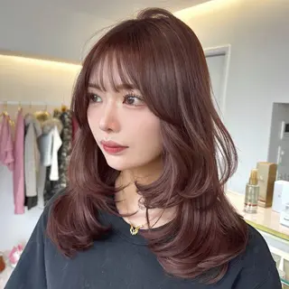 セミロング カラー Lavie moon airiのヘアスタイル