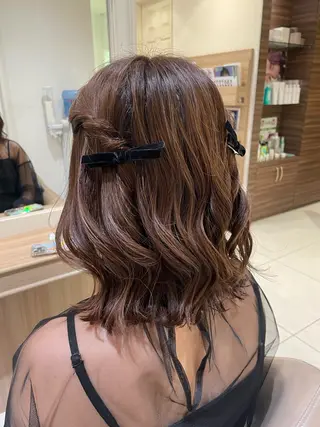 ミディアム ヘアアレンジ 韓国ヘアメイク🎀/ 縮毛矯正✨山本媛香のヘアスタイル