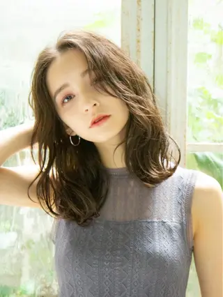 セミロング カラー レイヤー/艶髪/ 髪質改善/YUYAのヘアスタイル