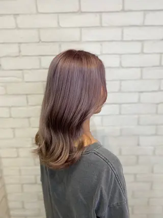 セミロング カラー ヨシダ フミノリのヘアスタイル