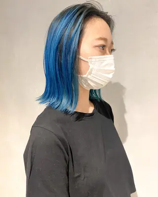 ミディアム カラー ヘアアレンジ #ブリーチカラー Akihoのヘアスタイル