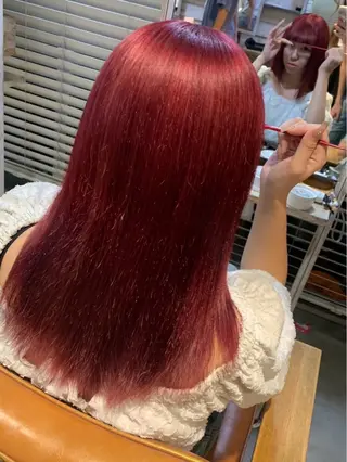 ロング 絶対綺麗な暖色カラー 🎯あります✨増渕✨のヘアスタイル